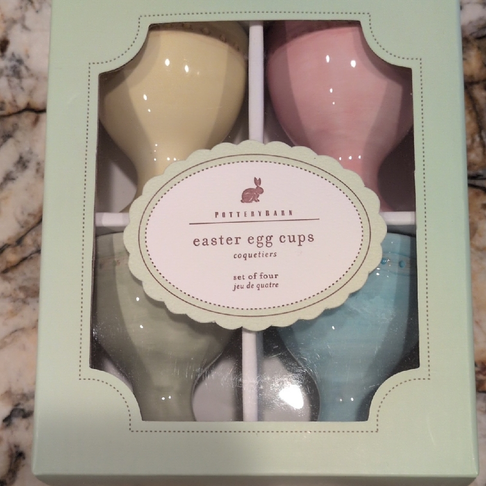 Pottery Barn Easter Pastel Egg Cups Set